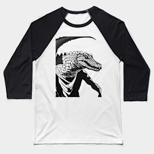 Alligator Shadow Silhouette Anime Style Collection No. 97 Baseball T-Shirt